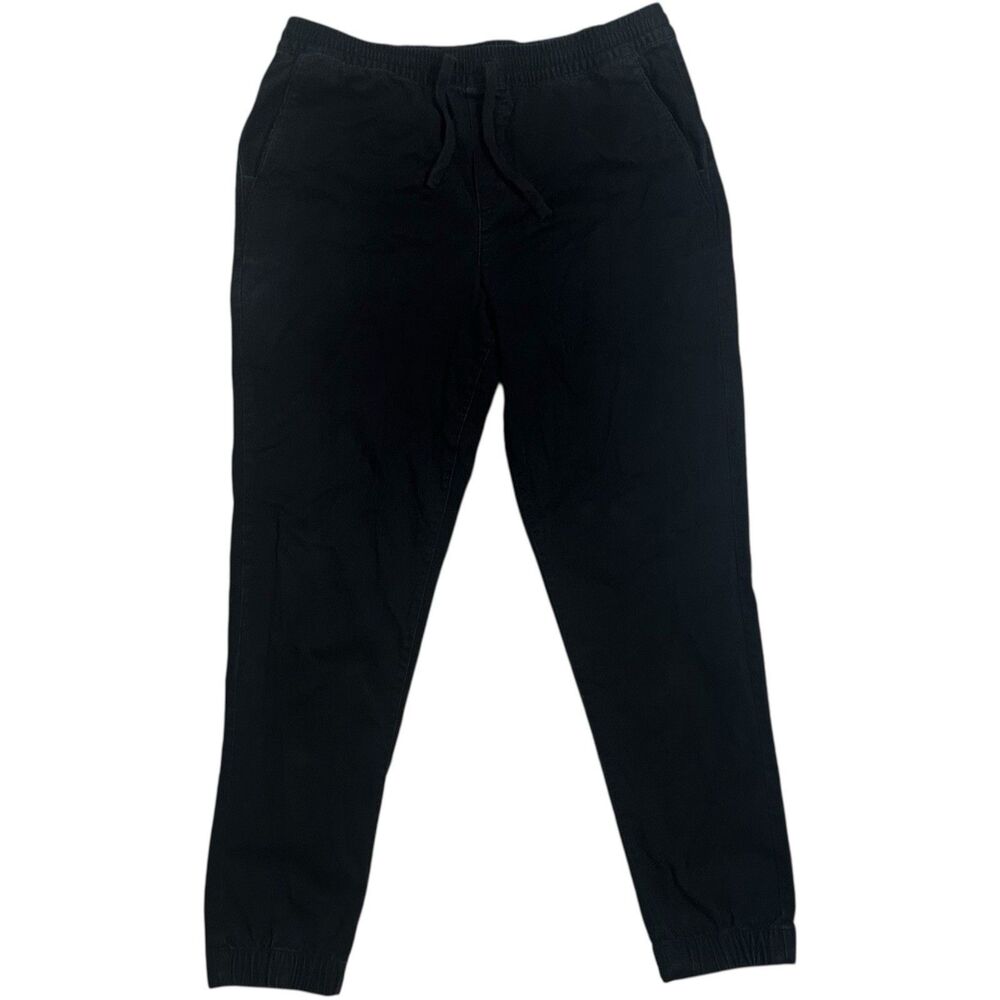 Men's Skinny Jeans George Size M 32-34 Stretch Denim Black Drawstring Pockets